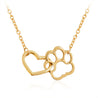 Linked Heart and Paw Pendant Necklace