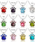 Birthstone & Paw Pendant Snake Chain Necklace