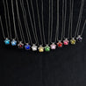 Birthstone & Paw Pendant Snake Chain Necklace