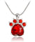 Birthstone & Paw Pendant Snake Chain Necklace