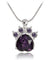 Birthstone & Paw Pendant Snake Chain Necklace