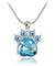 Birthstone & Paw Pendant Snake Chain Necklace