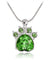Birthstone & Paw Pendant Snake Chain Necklace