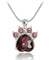 Birthstone & Paw Pendant Snake Chain Necklace