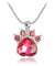 Birthstone & Paw Pendant Snake Chain Necklace
