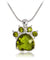 Birthstone & Paw Pendant Snake Chain Necklace