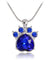 Birthstone & Paw Pendant Snake Chain Necklace