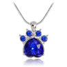 Birthstone & Paw Pendant Snake Chain Necklace