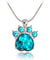 Birthstone & Paw Pendant Snake Chain Necklace
