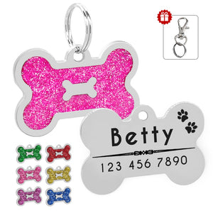 Personalized Glitter  Dog ID Tag