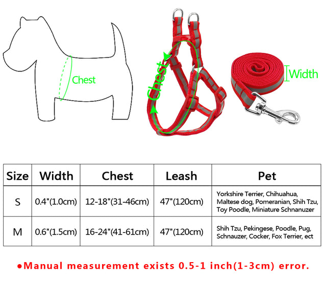 Reflective Dog Leash Harness