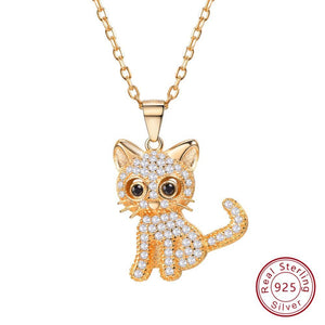 Cubic Zirconia Cat Necklace