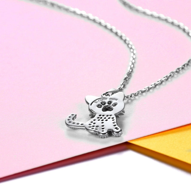 Cubic Zirconia Cat Necklace