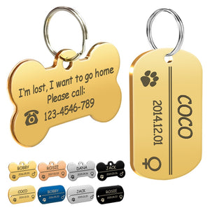 Personalized Stainless Steel Dog ID Tag