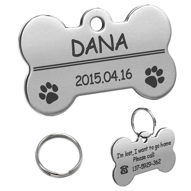 Personalized Stainless Steel Dog ID Tag