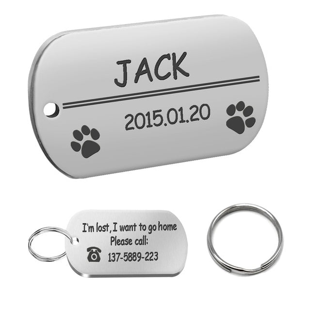 Personalized Stainless Steel Dog ID Tag