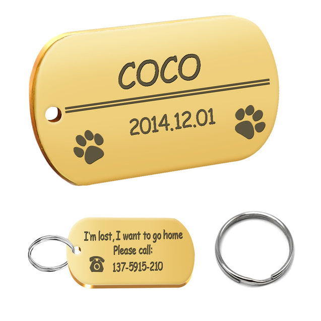 Personalized Stainless Steel Dog ID Tag