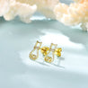 Cubic Zirconia Cat Stud Earrings