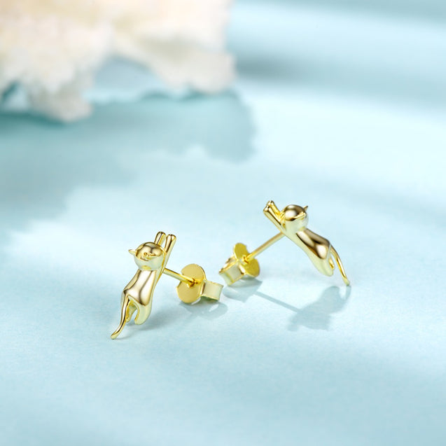 Minimalist Cat Stud Earrings