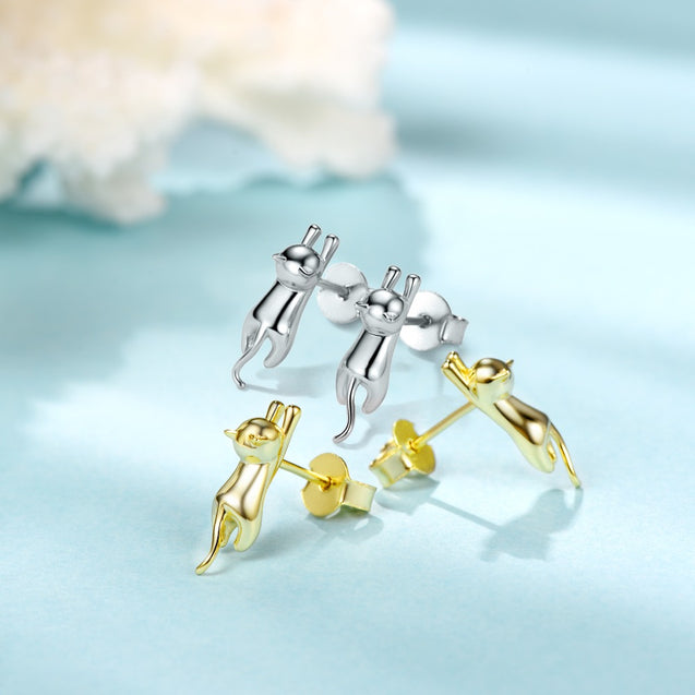 Minimalist Cat Stud Earrings