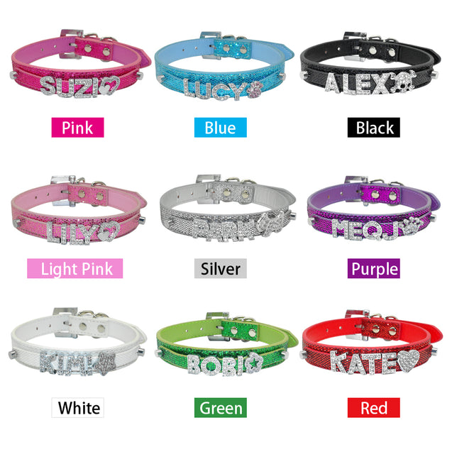 Personalized Rhinestone Dog Collar