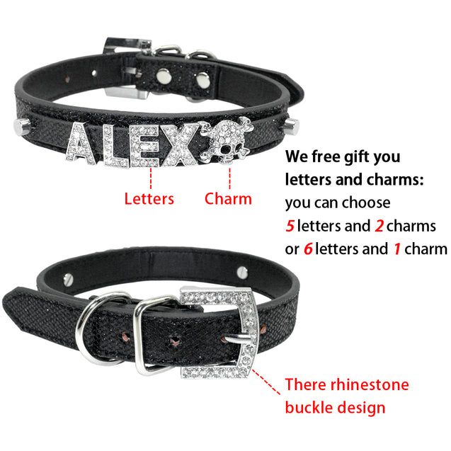 Personalized Rhinestone Dog Collar