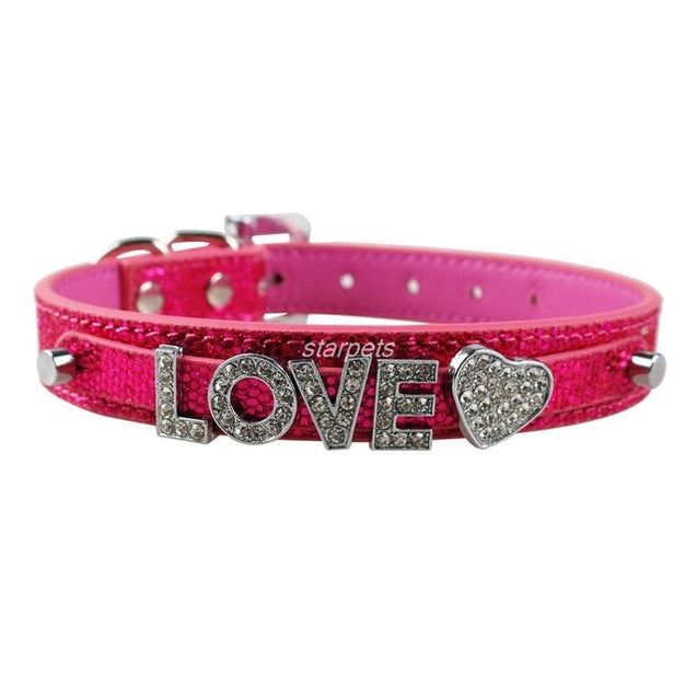 Personalized Rhinestone Dog Collar