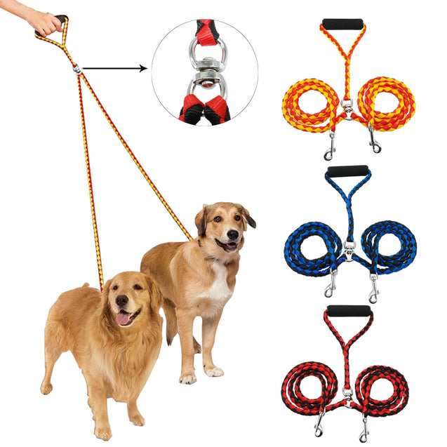 2 Way Nylon Dual Dog Leash