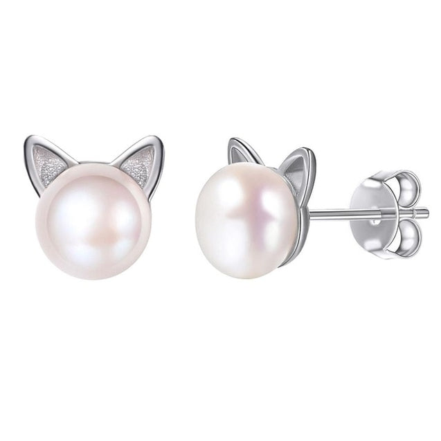 Freshwater Pearl Cat Earrings