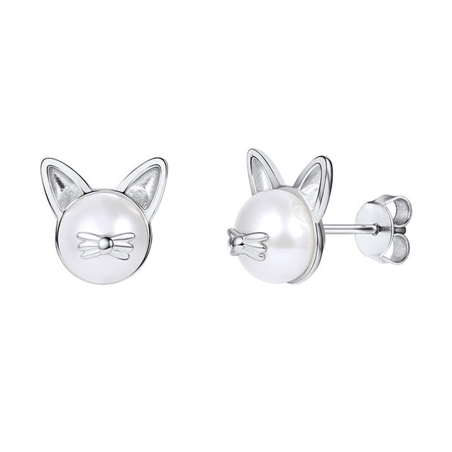 Freshwater Pearl Cat Earrings