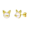 Freshwater Pearl Cat Earrings