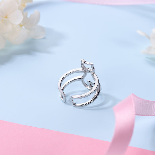 Cute Adjustable Cat Ring