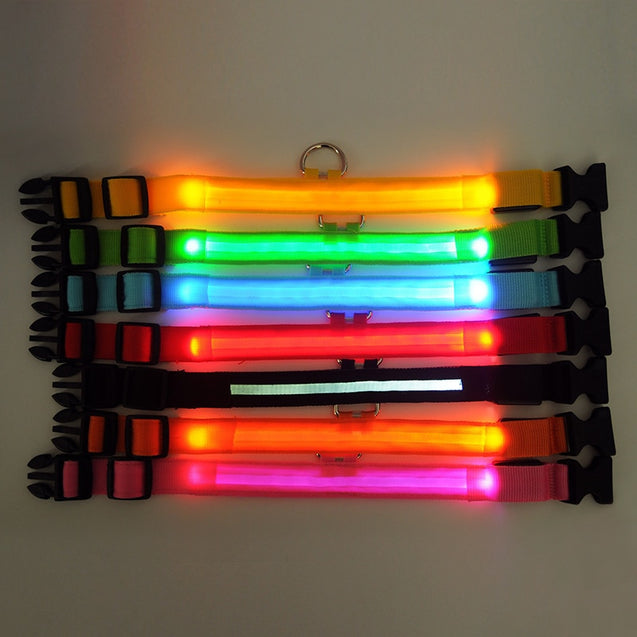 Nylon LED Anti-lost Flashing & Glowing Dog Collar