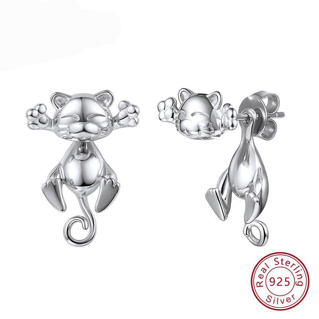 3D Cat Stud Earrings