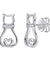 Cubic Zirconia Cat Stud Earrings
