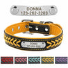 Custom Engraved Name Plate Leather Dog Collar